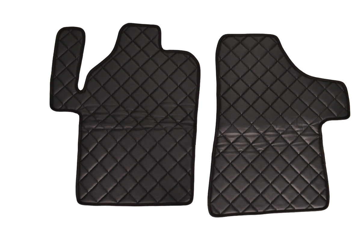 Leather Car Floor Mats – suitable for Mercedes Vito II and suitable for Mercedes Viano II 2004–2014, Black