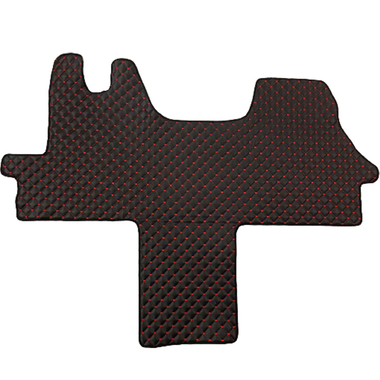 Black Eco Leather Floor Mats – Red Stitching, suitable for Peugeot Boxer, suitable for Fiat Ducato, suitable for Citroen Jumper 2006+