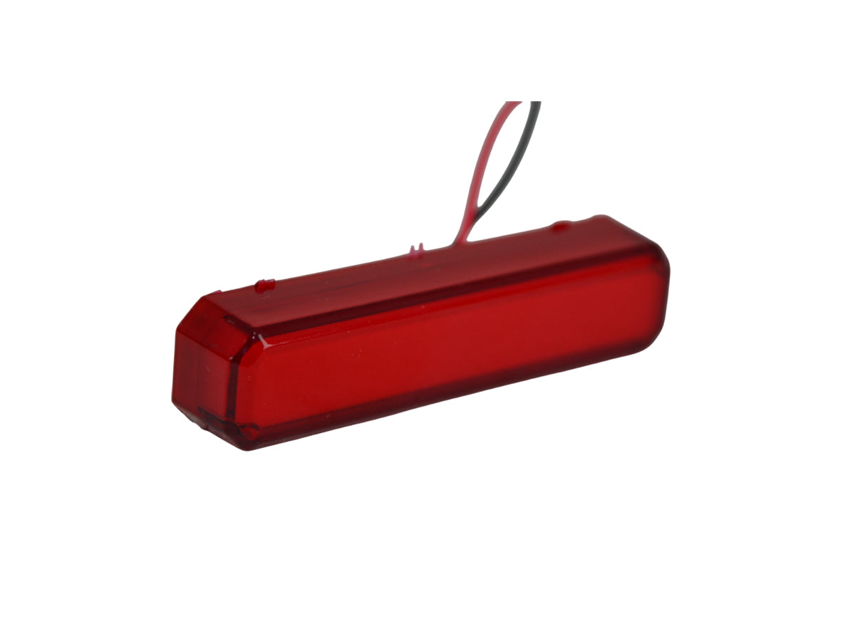 Κόκκινο LED neon πλαϊνό φανό θέσης – 12/24V, 80 x 20 x 20 mm, στήριξη με κλιπ και κρυφή βίδα