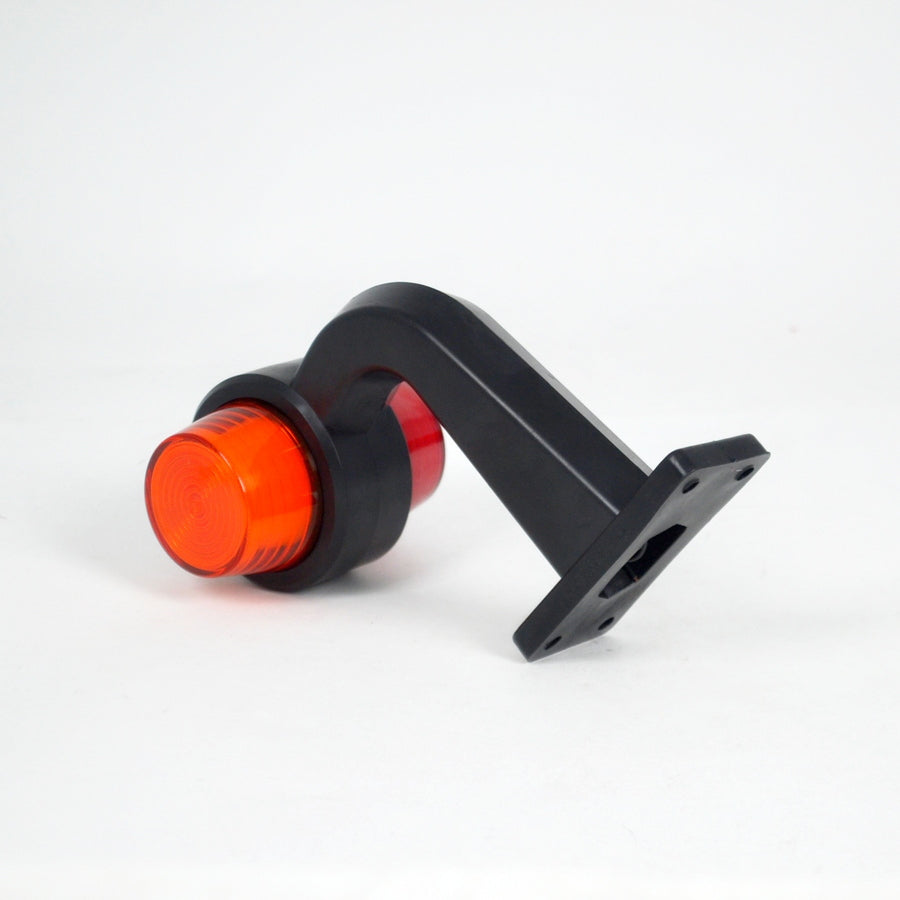 Λάμπα πλαϊνής σήμανσης νέον, τύπου καμπύλης κόρνας, κόκκινο/κίτρινο, 12/24V, 160×180×100 mm