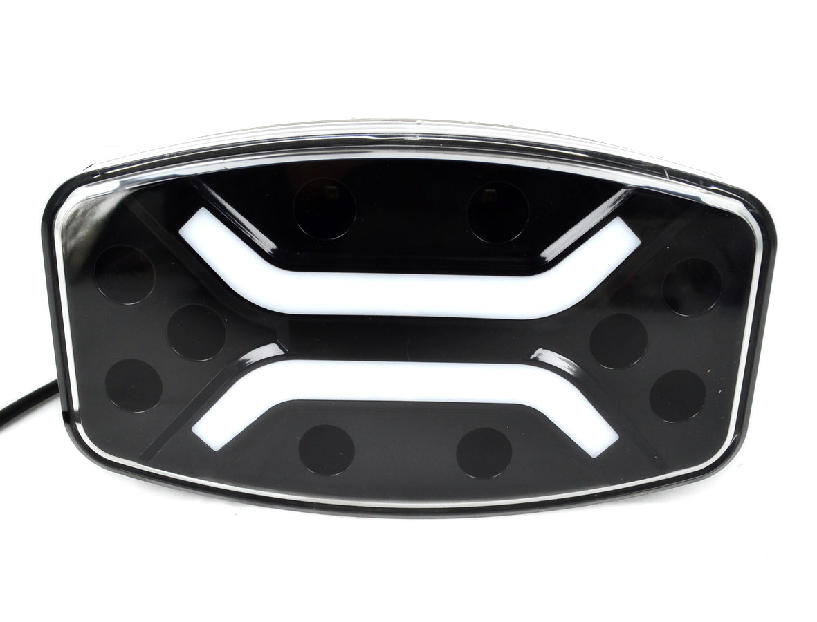 Feu ovale combiné halogène et DRL, 12/24 V, 10 LED, 250×140×70 mm