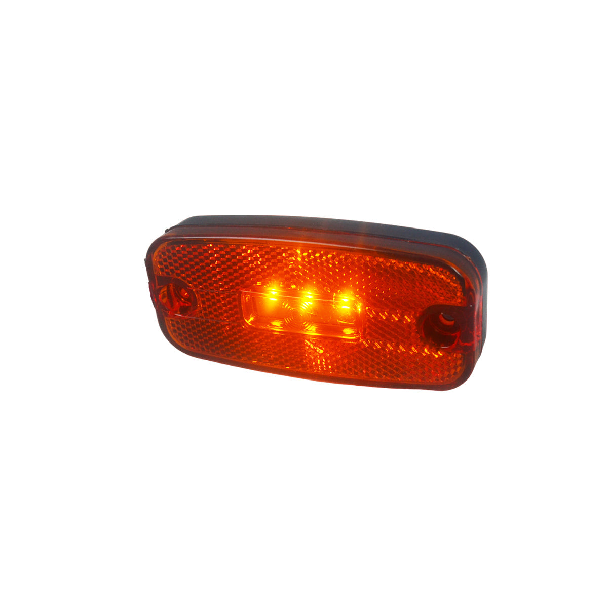 Yellow LED Side Marker Light suitable for Krone – 3 Diodes, 110 x 50 x 11 mm, 75 mm Mounting Centers