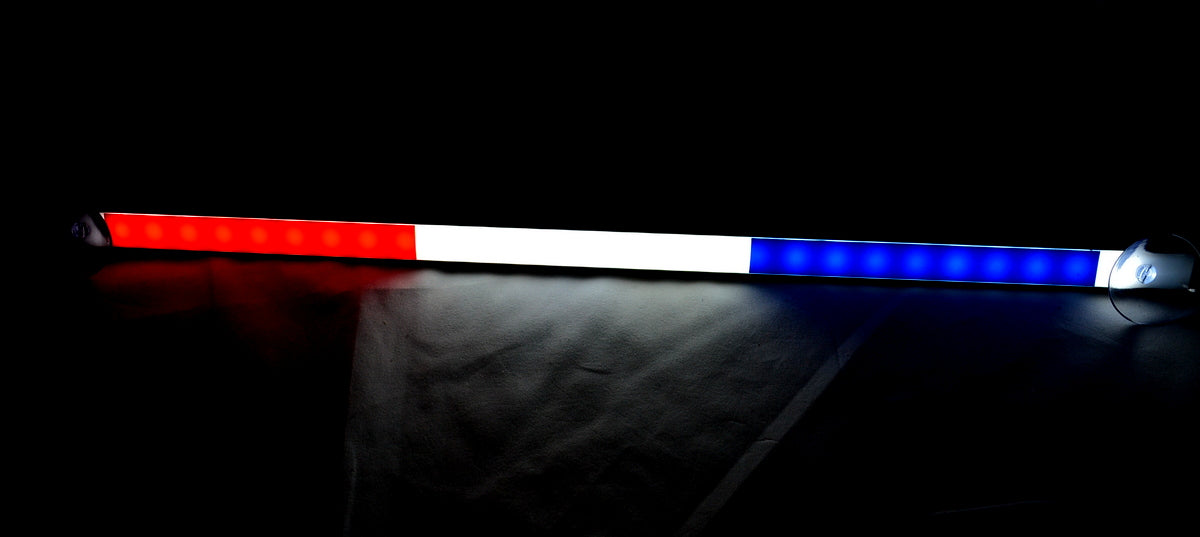 LED μπάρα προειδοποιητικού φωτισμού, 50 cm, κόκκινο/λευκό/μπλε, 12/24 V, αγορά Γαλλίας
