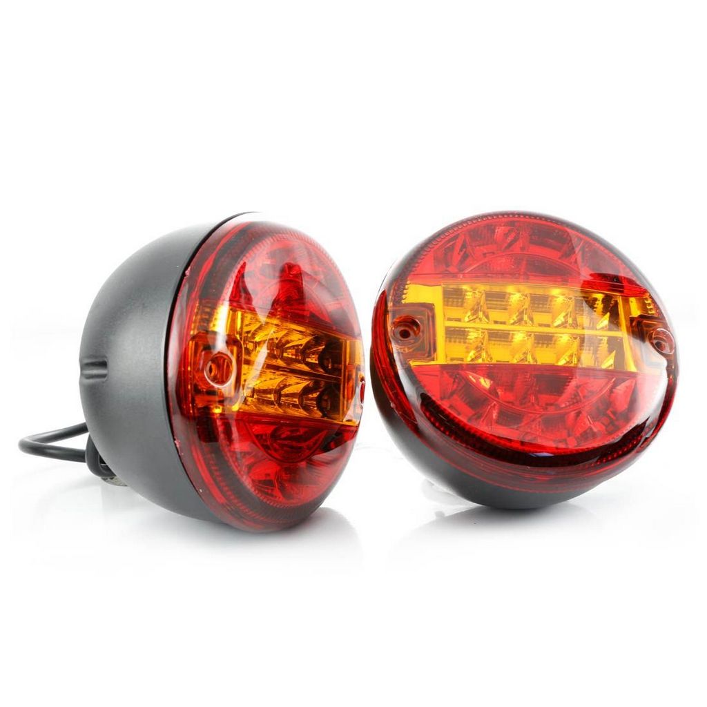 Feu arrière LED « hamburger », 12/24 V, rouge/ambre, homologué E