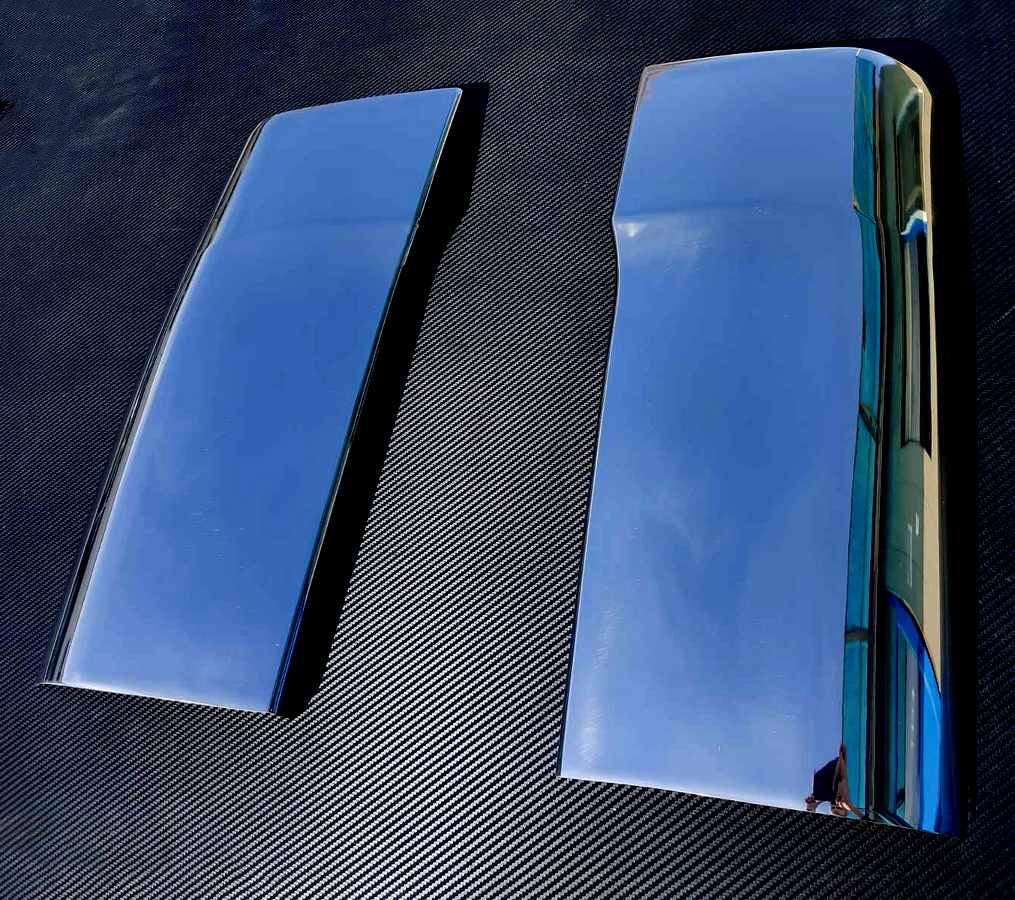 Jeu de coques de rétroviseurs – adapté pour MAN TGX 2021+, acier inoxydable chrome-nickel, gauche et droite