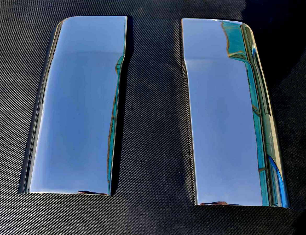 Jeu de coques de rétroviseurs – adapté pour MAN TGX 2021+, acier inoxydable chrome-nickel, gauche et droite
