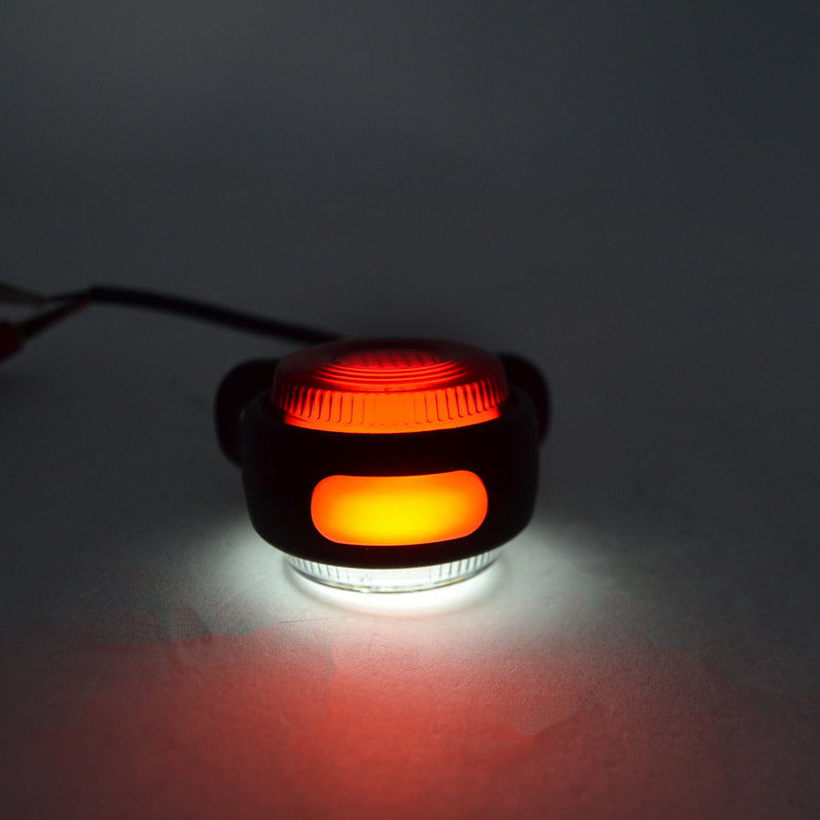 Mini-Neon-Rundumkennleuchte, 12–24V, rote/weiße/gelbe Streuscheiben