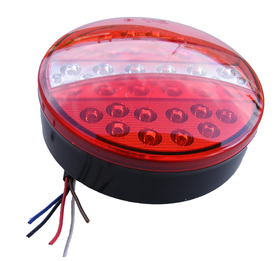 LED задна комбинирана лампа тип „хамбургер“, 12 V, 140 x 40 mm, червено/бяло