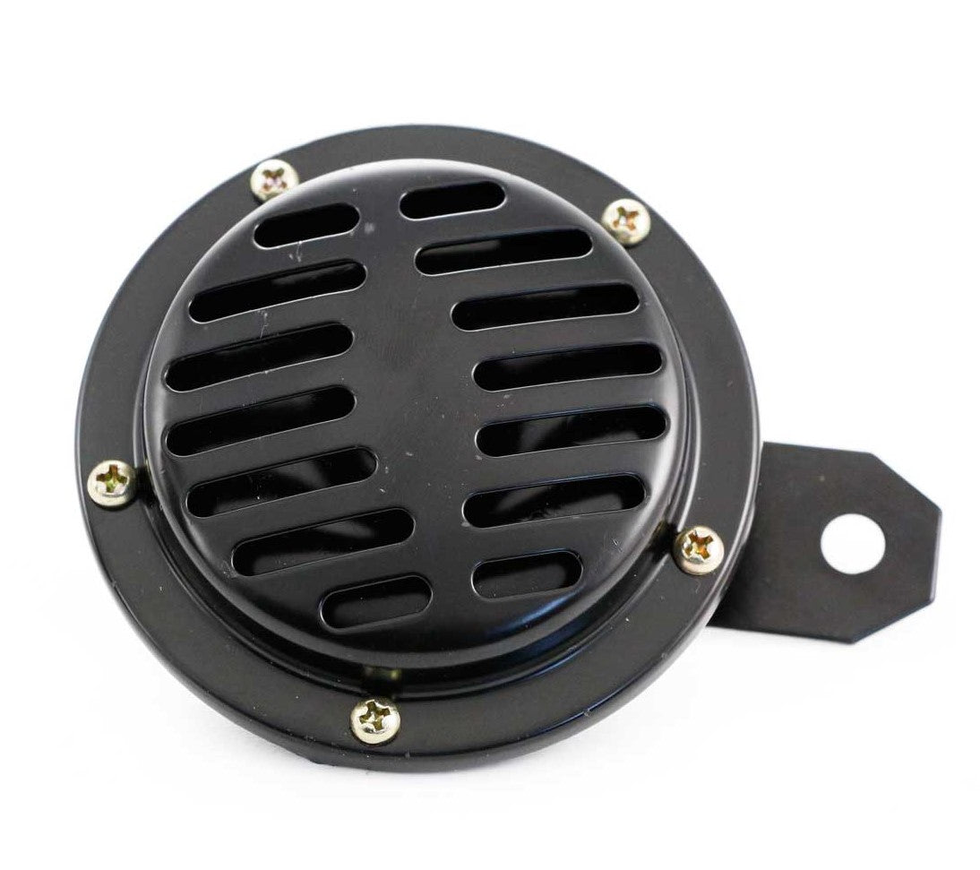 Black Round Classic Vehicle Horn – 12V, 90mm, 105 dB