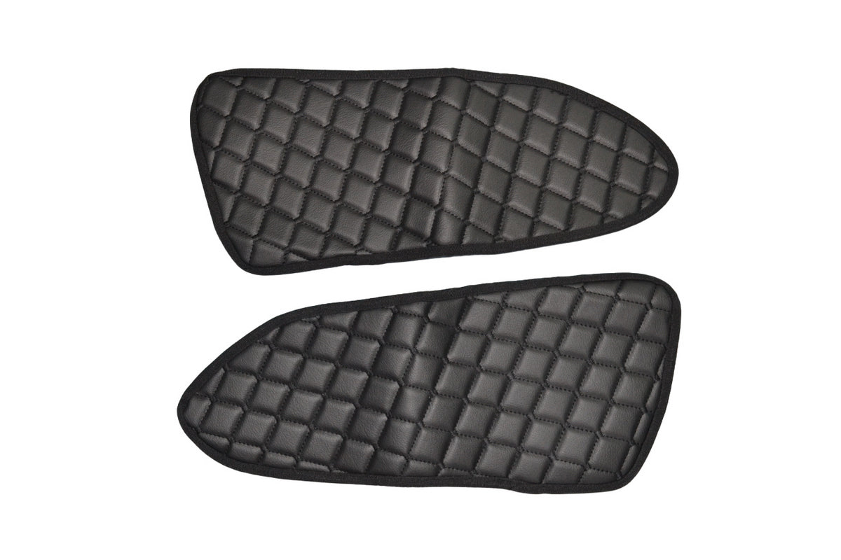 Tapis de porte – jeu 2 pièces en cuir synthétique (éco-cuir) adapté pour Mercedes Actros MP4, noir