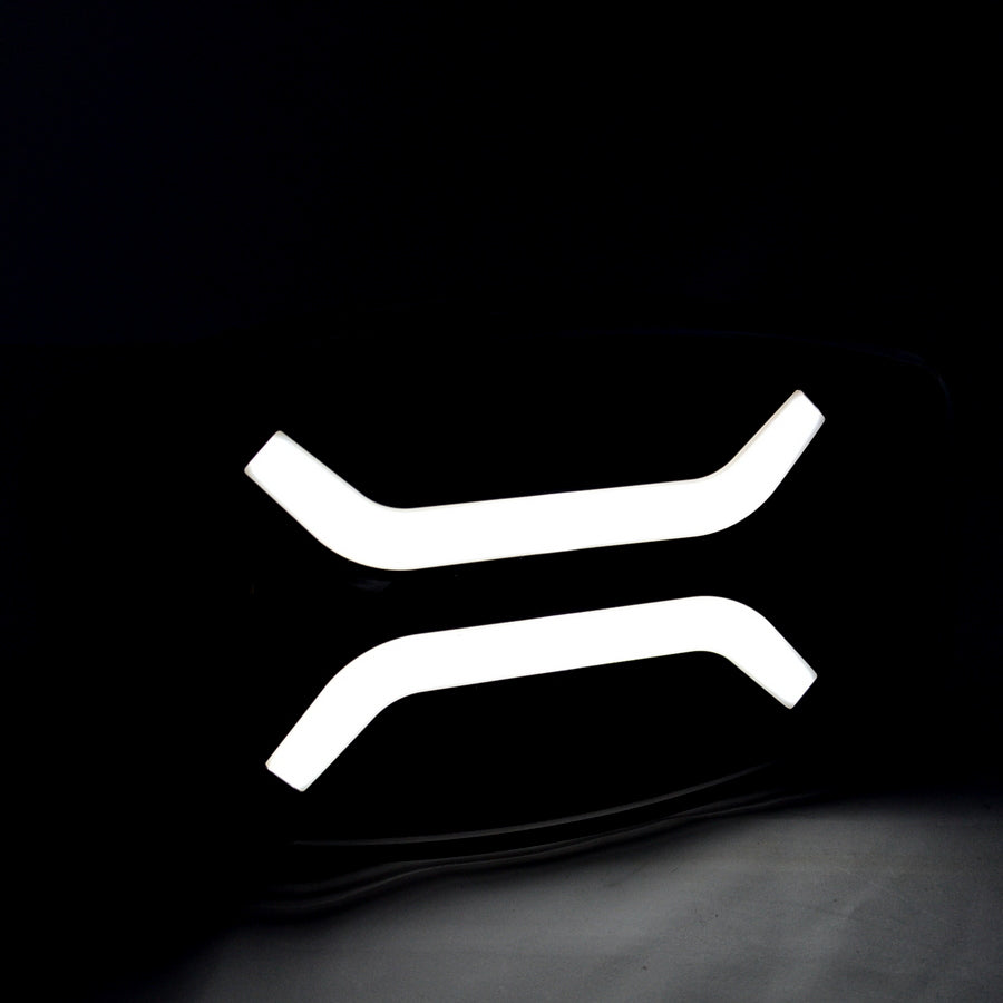 Feu ovale combiné halogène et DRL, 12/24 V, 10 LED, 250×140×70 mm