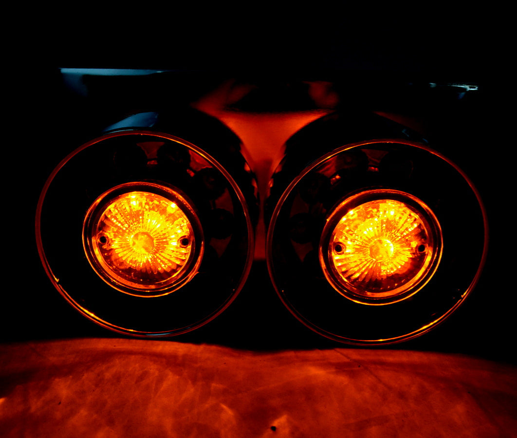 Комплект LED хромирани задни светлини – два кръгли фара