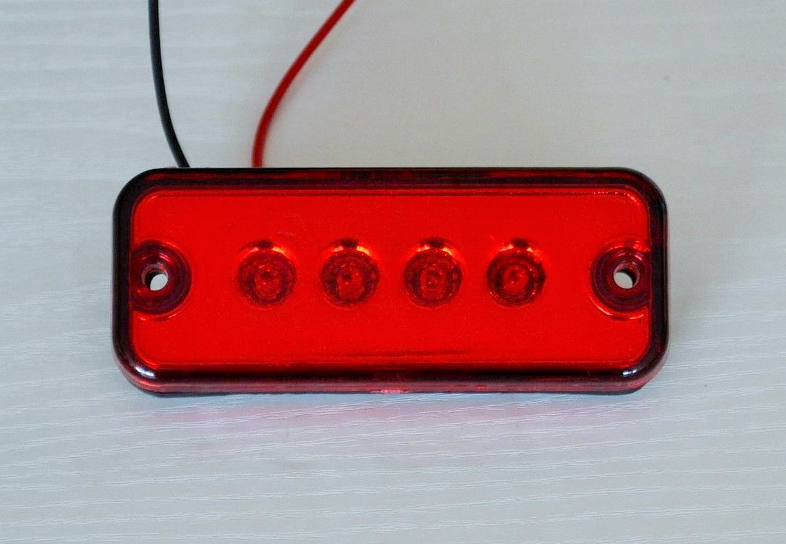 Червен габаритен LED фар – 4 LED диода, 24 V
