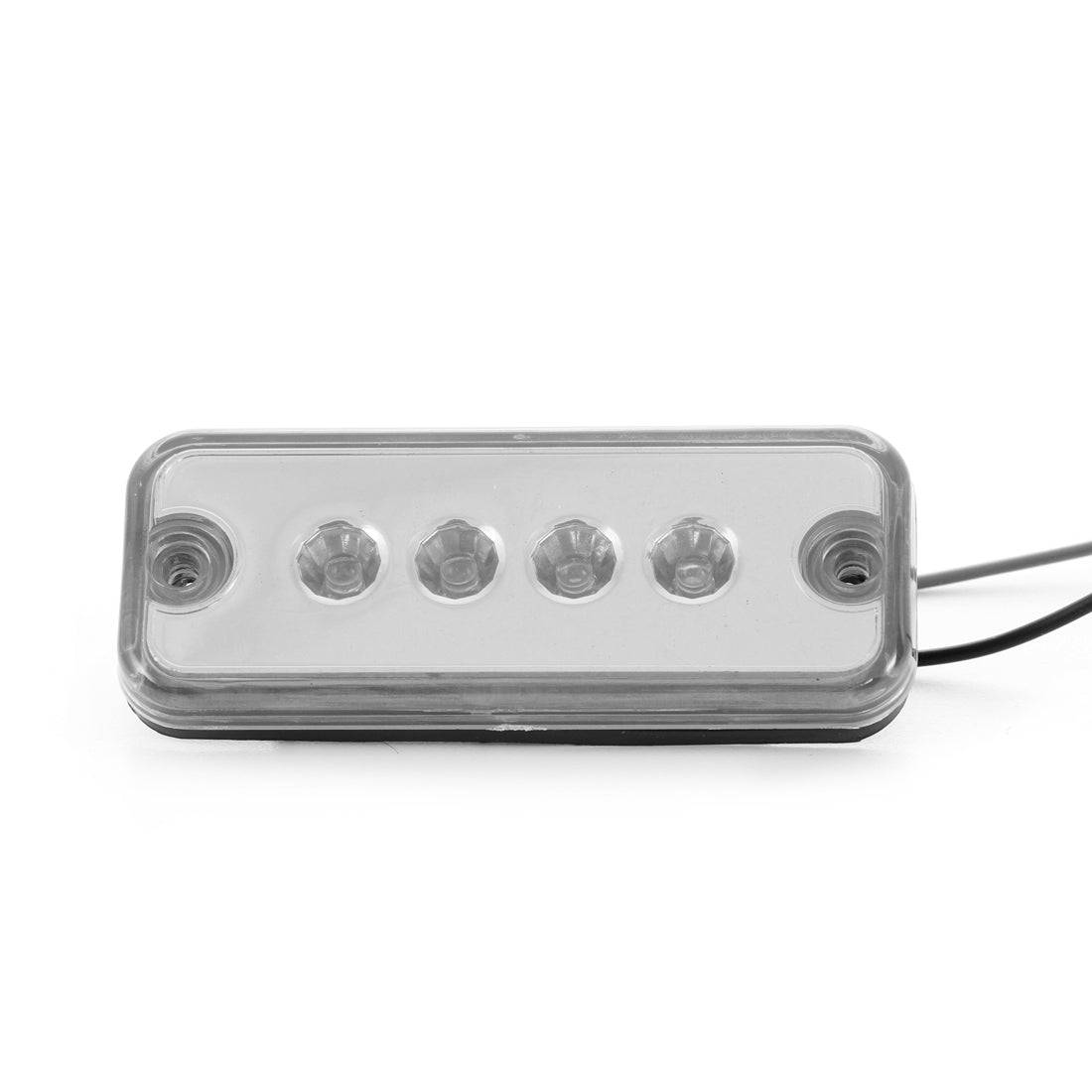 White LED Clearance Light, 4 LEDs, 24 V, 10 × 4 × 2.5 cm, 8 cm Bolt Spacing