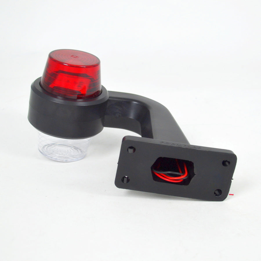 Feu de position maxi LED avec bras incliné, rouge/blanc, 12/24 V