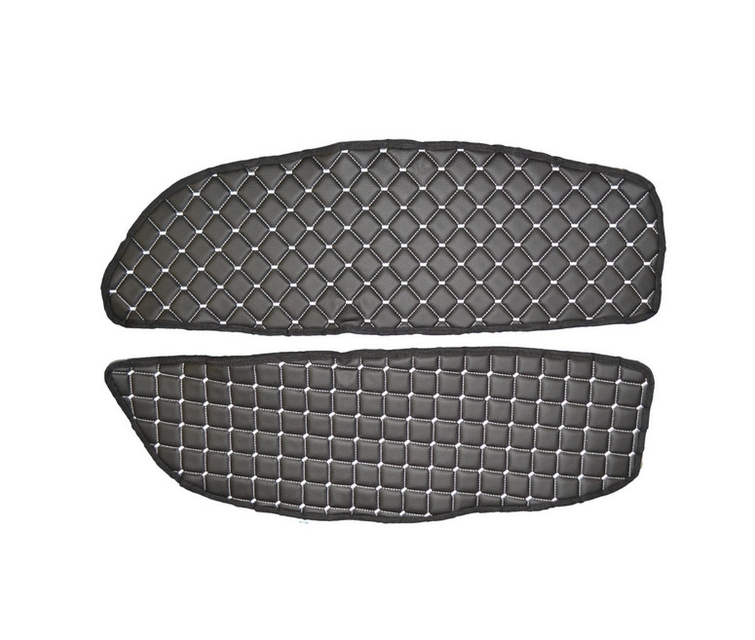 Door Mats Set – Eco Leather, Black with White Stitching, suitable for MAN TGX 2007–2017