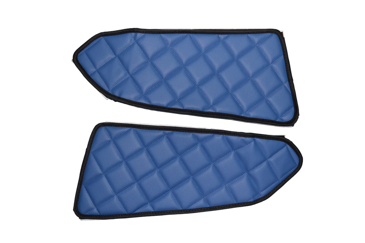 Jeu de tapis de sol de porte – cuir synthétique (éco-cuir), bleu, adapté pour Mercedes Actros MP4, 2 pièces