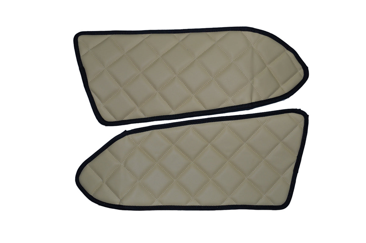 Jeu de tapis de porte – 2 pièces, cuir synthétique (éco-cuir), beige, adapté pour Mercedes Actros MP4 (2010+)