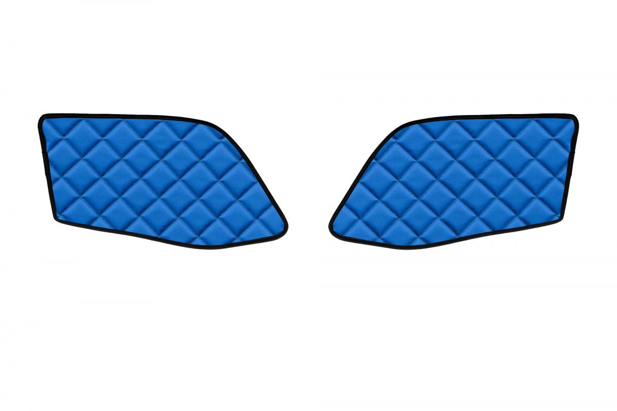 Jeu de tapis de porte – 2 pièces, cuir synthétique bleu, adapté pour MAN TGX 2020+