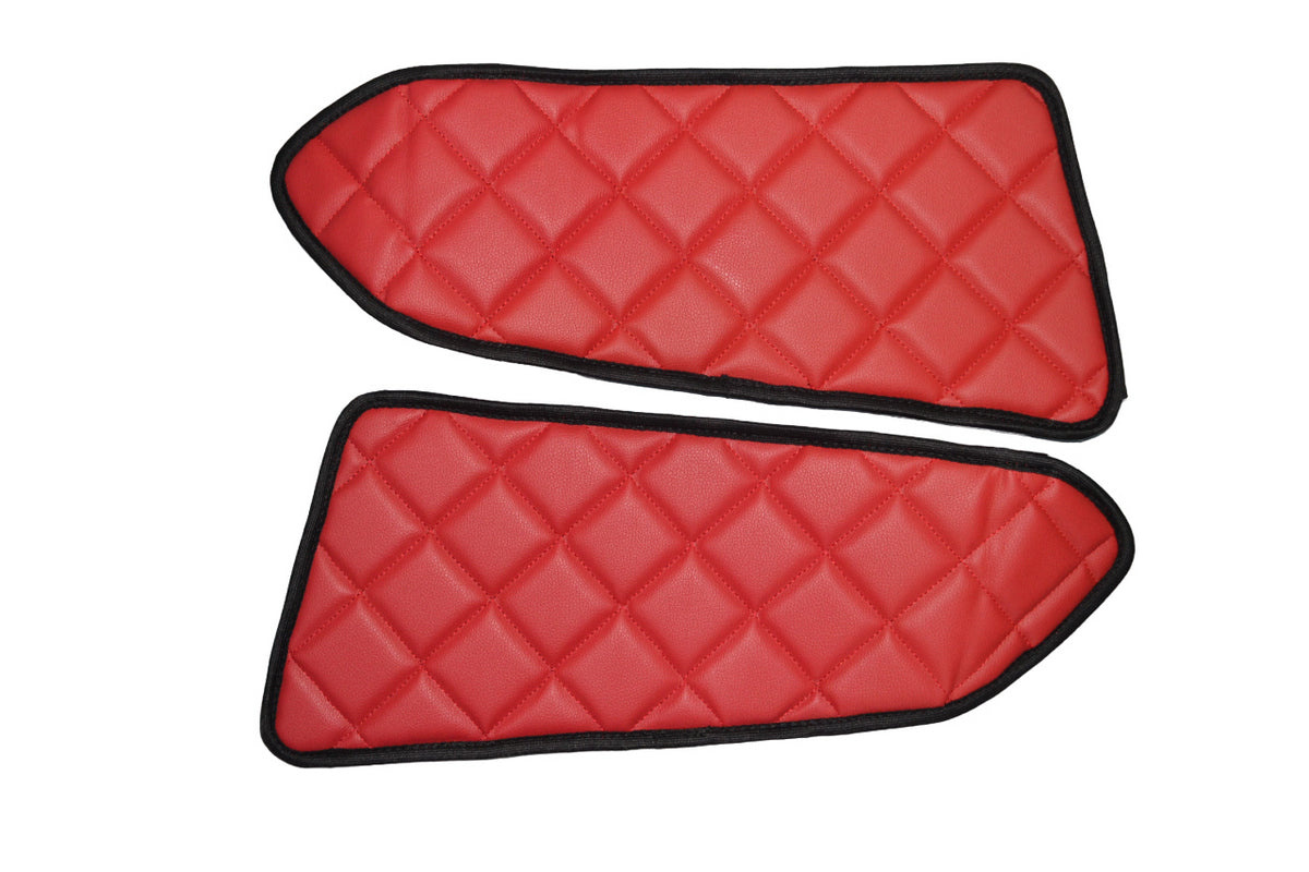 Jeu de tapis de porte – cuir synthétique (éco-cuir), rouge, adapté pour Mercedes Actros MP4 (2010+)