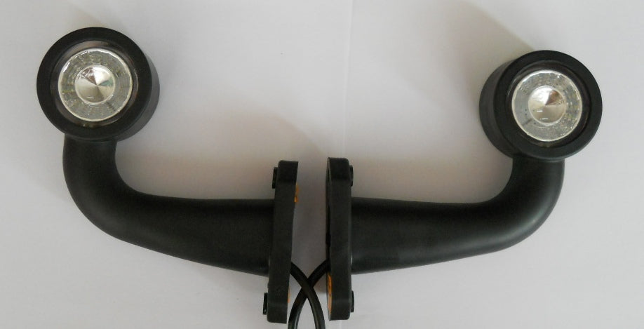 Feu de position LED courbé, côté gauche, lumière blanche/rouge, 12/24 V