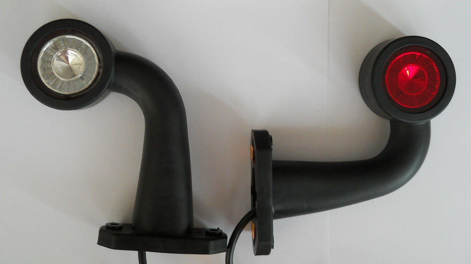 Feu de position LED courbé, côté gauche, lumière blanche/rouge, 12/24 V