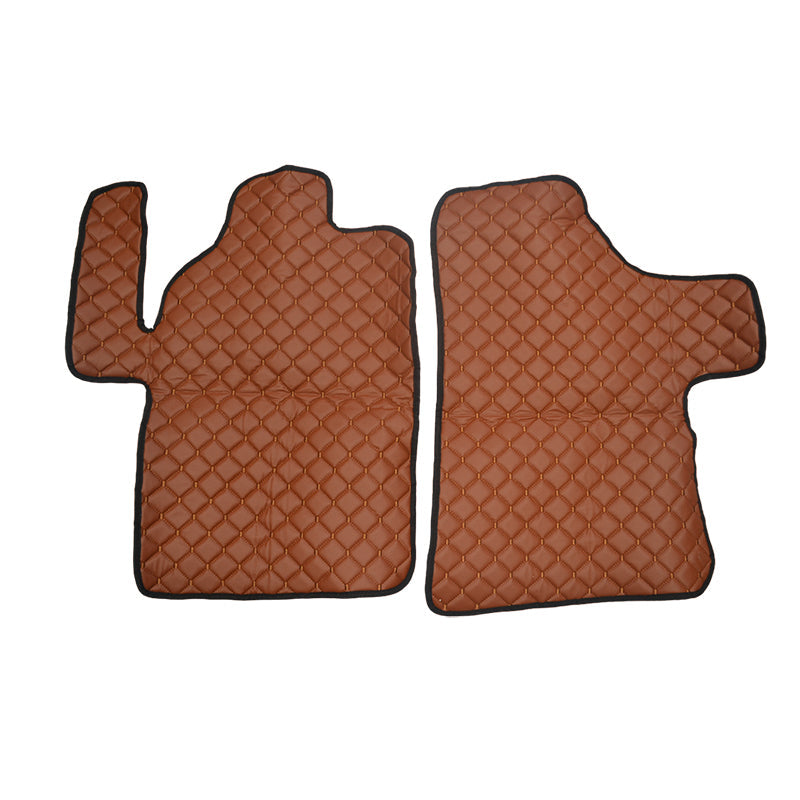 Καφέ δερμάτινα πατάκια δαπέδου – κατάλληλο για Mercedes Vito II και Mercedes Viano II, 2004–2014