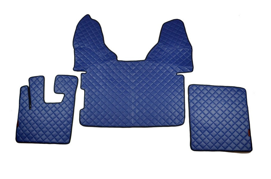 Tapis de sol bleu en cuir synthétique (éco-cuir) – adapté pour DAF 105, 2009+