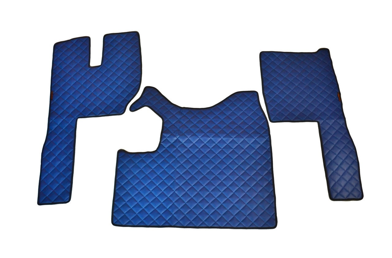 Μπλε πατάκια δαπέδου από τεχνητό δέρμα (eco leather) – κατάλληλο για Volvo FH χειροκίνητο 2013+