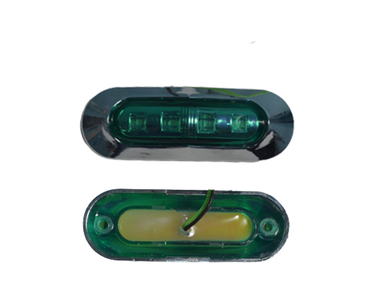 Feu de gabarit LUX à LED, 4 LED, cabochon vert, lampe de position et de signalisation 24 V