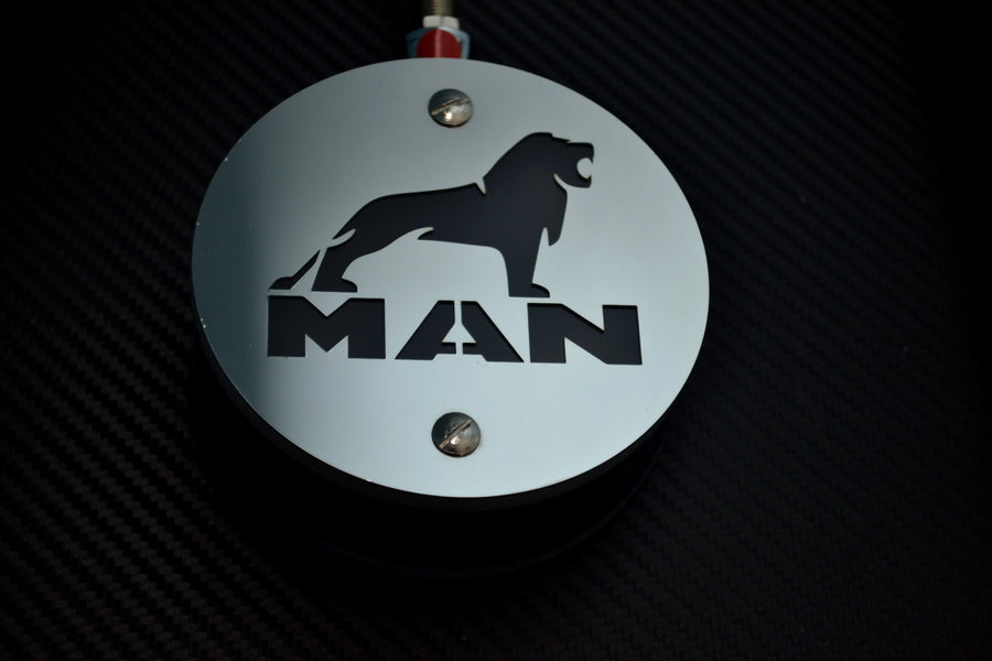 LED Mirror Marker Lamp Suitable for MAN – Yellow/Red, 24 V, 100 mm Diameter