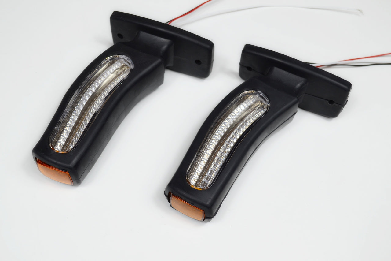 Τριπλό LED φως θέσης με φλας – Neon κόκκινο/λευκό/κίτρινο, 12/24V, 170 mm