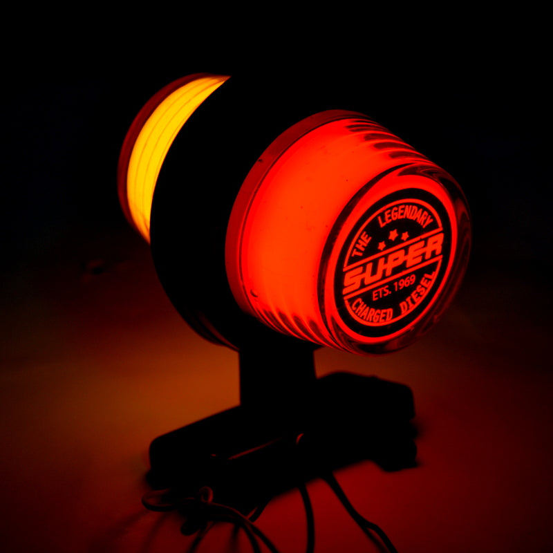 Feu de gabarit latéral maxi néon rouge/jaune avec embase en caoutchouc 720 mm, 12/24 V