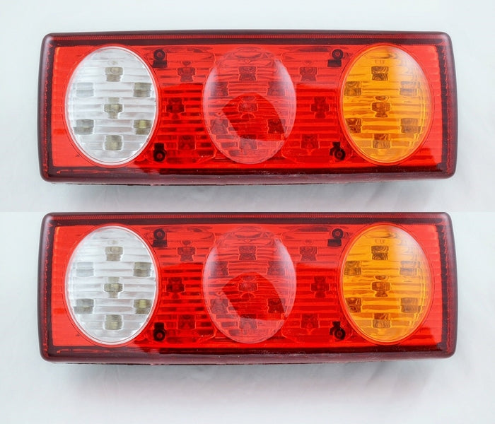 Jeu de feux arrière ovales à LED, 3 sections 12 V pour stop et signalisation, paire