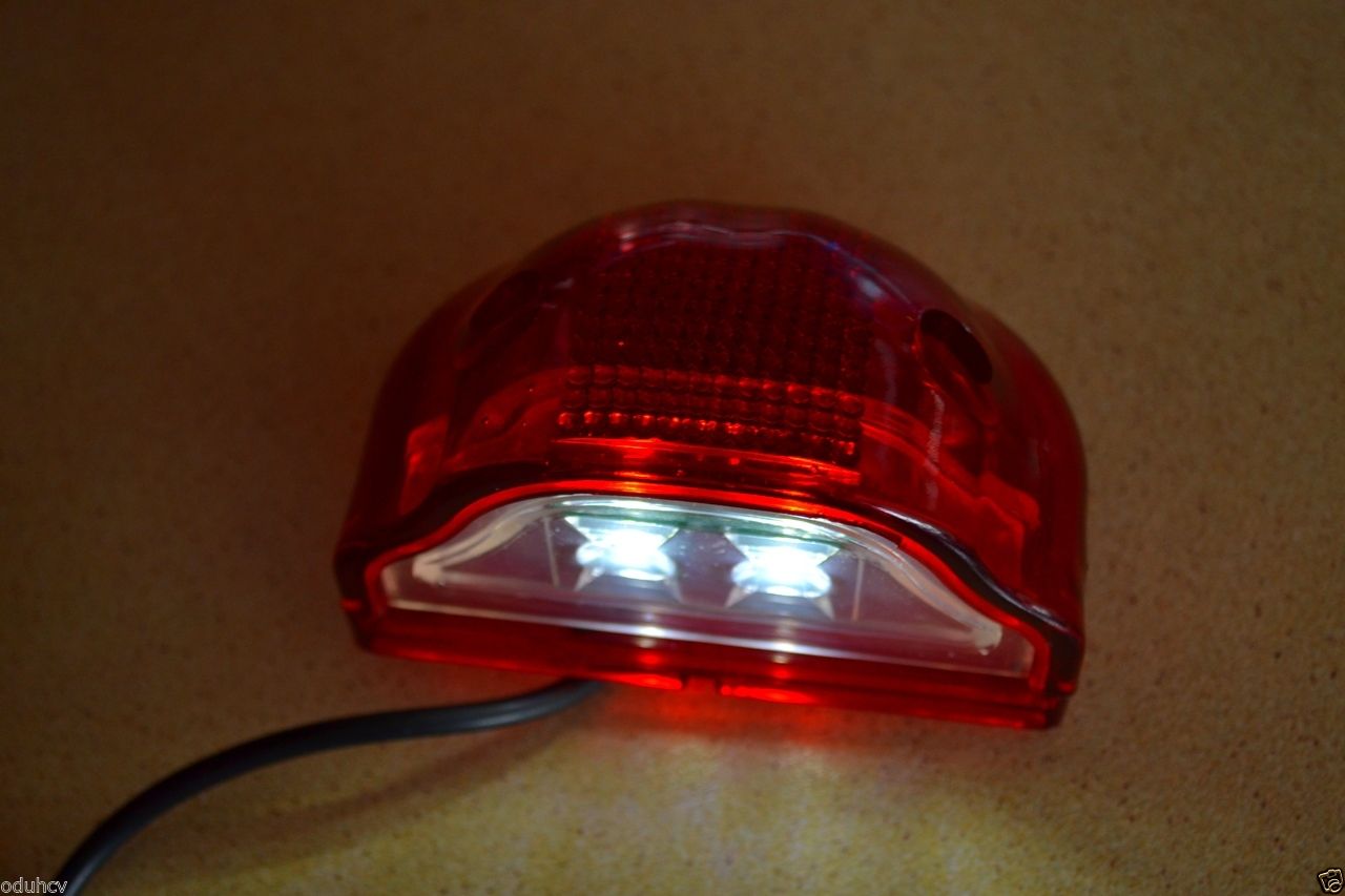 Red LED License Plate Light – 12V Large Number Plate Lamp, Set of 2
