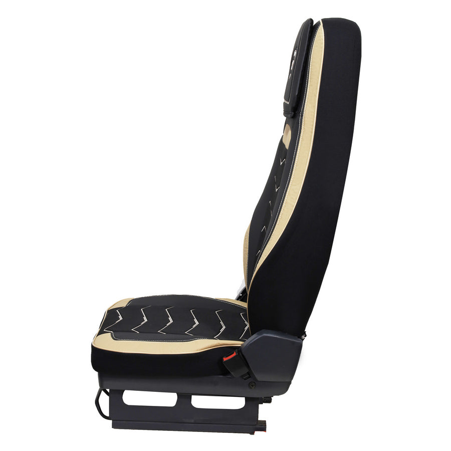 Housses de siège adaptées pour Volvo FH4 Euro 6 – cuir et Alcantara noir et beige