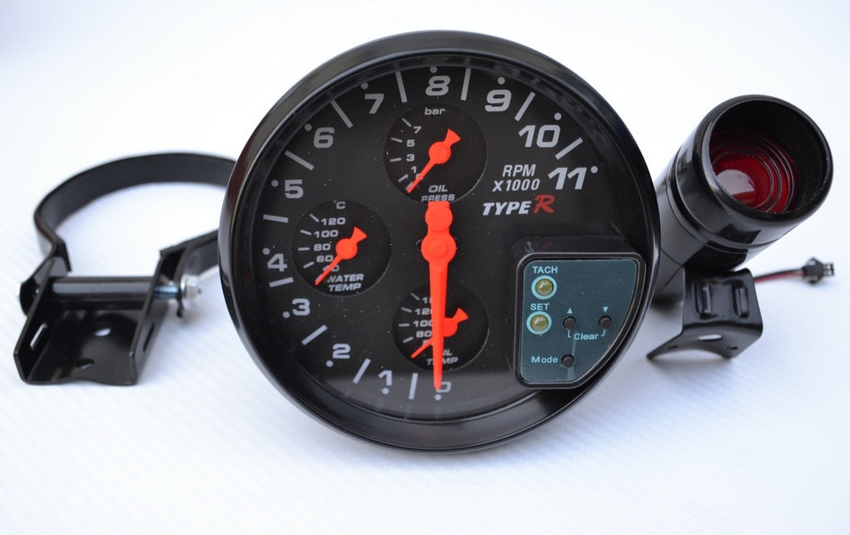 Grand compte-tours – 5 fonctions, finition noire