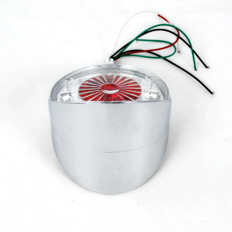 Runde LED-Lkw-Leuchte in Chrom – 14 LEDs, 24V, Rot/Weiß