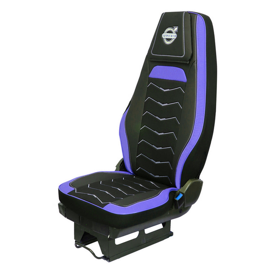 Housses de siège adaptées pour Volvo FH4 Euro 6 – Noir et bleu, cuir et Alcantara