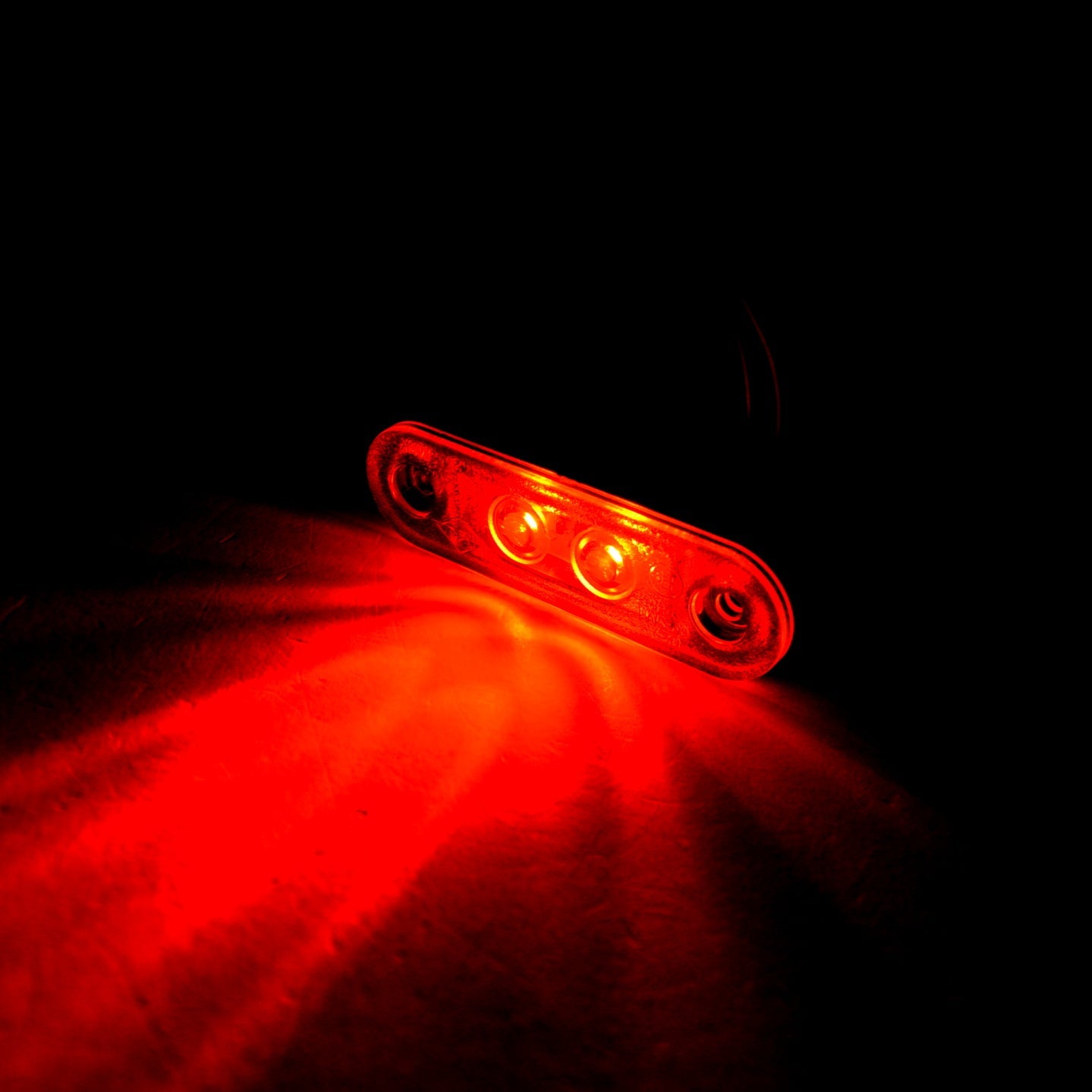 Φανός στίγματος περιγράμματος LED, με αναλαμπή, 2 SMD LEDs, διπλή μαύρη βάση, λευκό και κόκκινο φως