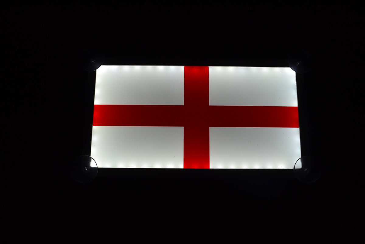 3D England LED Sign, White/Red, 12V, 17 x 31 x 2.5 cm