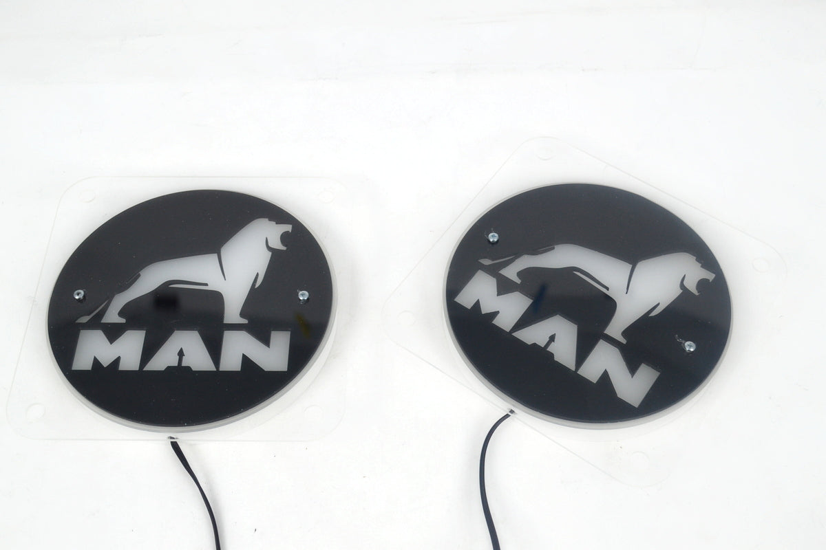 Черни вътрешни табели за предно стъкло, подходящи за MAN – с жълти акценти