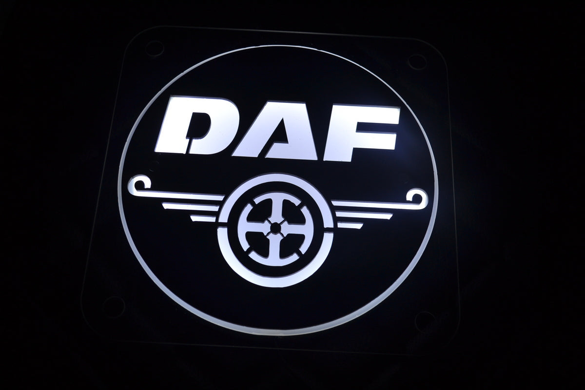 Черни вътрешни табели за предно стъкло, подходящи за DAF – бял надпис