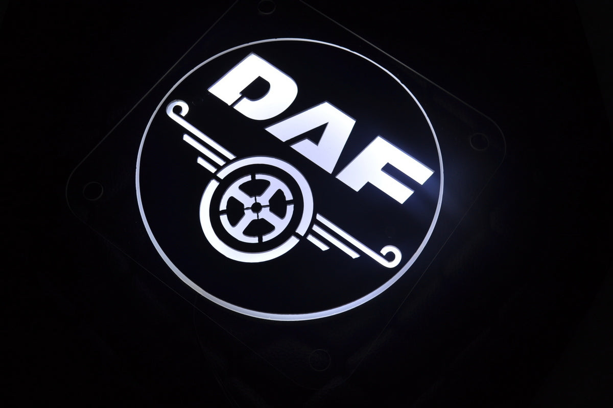 Черни вътрешни табели за предно стъкло, подходящи за DAF – бял надпис