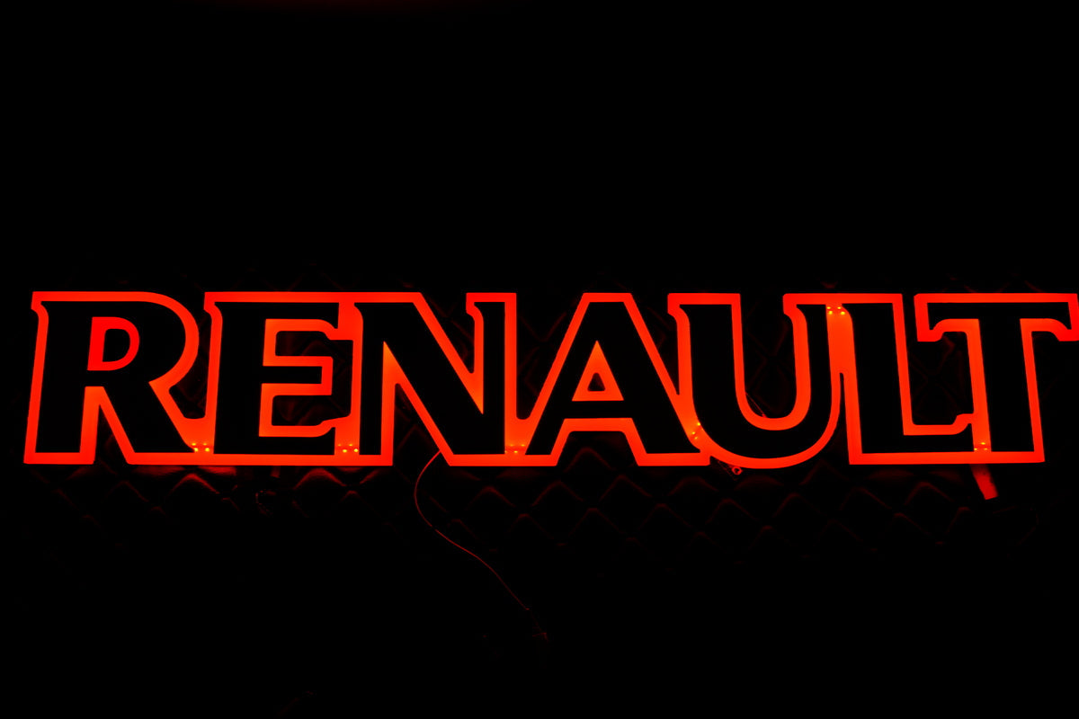 Beleuchtetes Kühlergrill-Schild – rotes Licht, 24V, geeignet für Renault