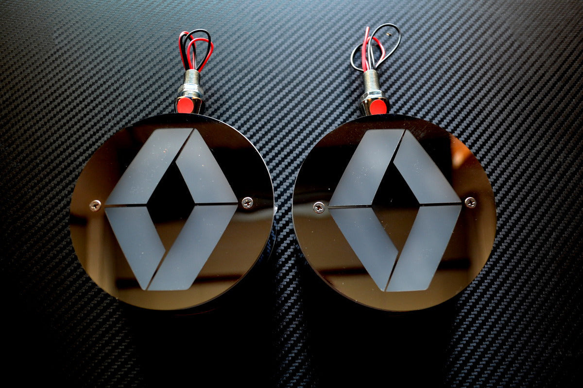 Feu de position à LED pour rétroviseur – blanc-rouge, 24 V, diamètre 10 cm, adapté pour véhicules Renault