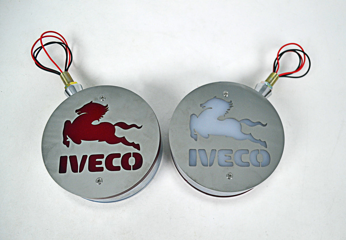 Φανάρι σήμανσης καθρέφτη LED κατάλληλο για Iveco – Λευκό/Κόκκινο, 24V, 100 mm