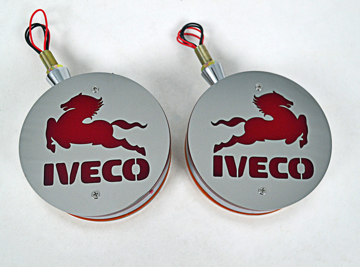 LED φως σήμανσης καθρέφτη κατάλληλο για IVECO – Κίτρινο/Κόκκινο, 24V, Διάμετρος 100 mm