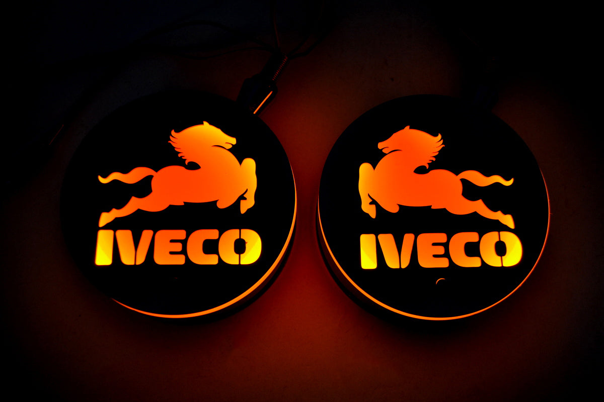 LED φως σήμανσης καθρέφτη κατάλληλο για IVECO – Κίτρινο/Κόκκινο, 24V, Διάμετρος 100 mm