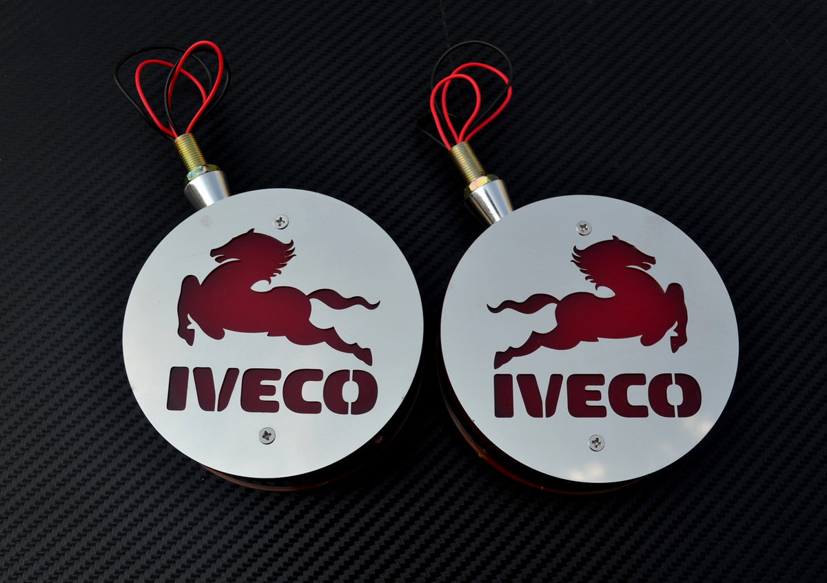 LED φως σήμανσης καθρέφτη κατάλληλο για IVECO – Κίτρινο/Κόκκινο, 24V, Διάμετρος 100 mm